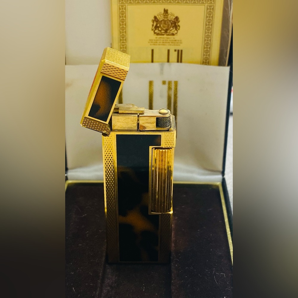 Dunhill circa 1980 Vintage Gold Plated & Tortoiseshell Resin Lighter